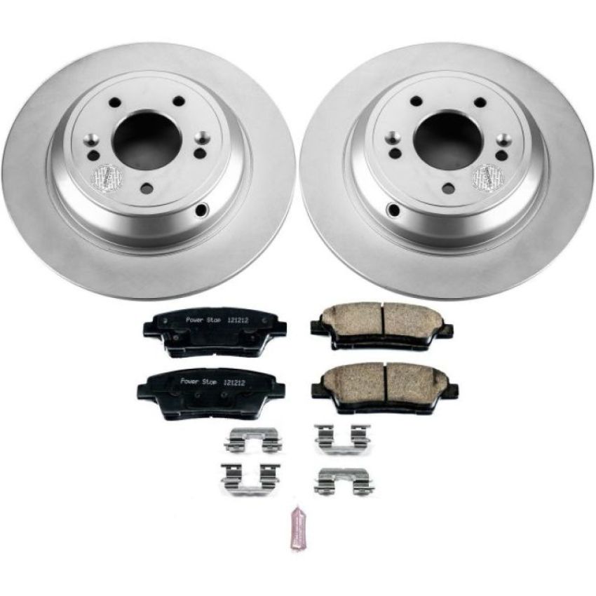 PowerStop CRK5848 Genuine Geomet Coated Rotor and Low-Dust Ceramic Brake Pad Kit