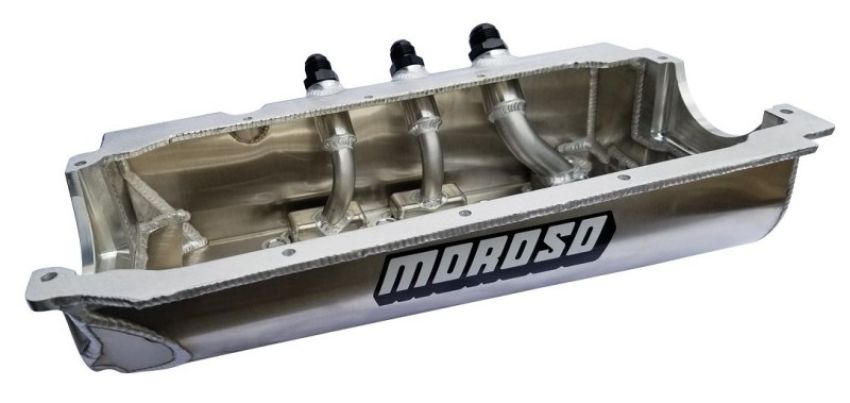Moroso 21564 Dart/Rocket Spread Rail Dirt Late Model (w/Three Pick Ups) Dry Sump 6.5in Aluminum Oil Pan