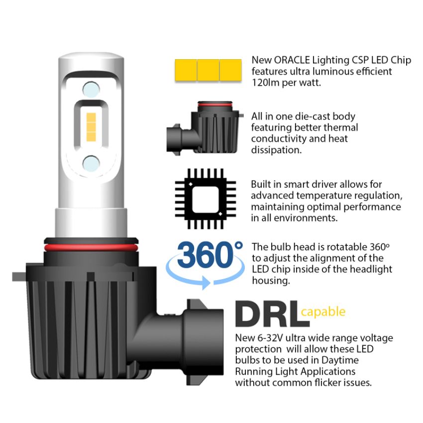 Oracle Lighting V5243-001 H1 VSeries LED Headlight Bulb Conversion Kit, 6000K