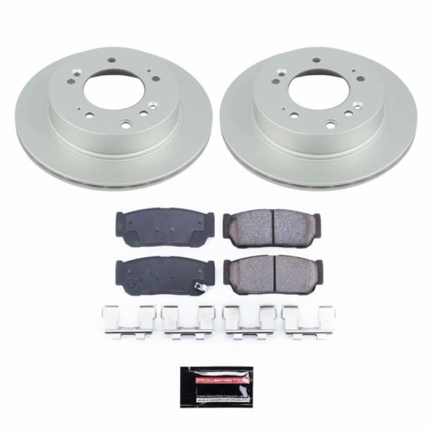PowerStop CRK5910 Genuine Geomet Coated Rotor and Low-Dust Ceramic Brake Pad Kit