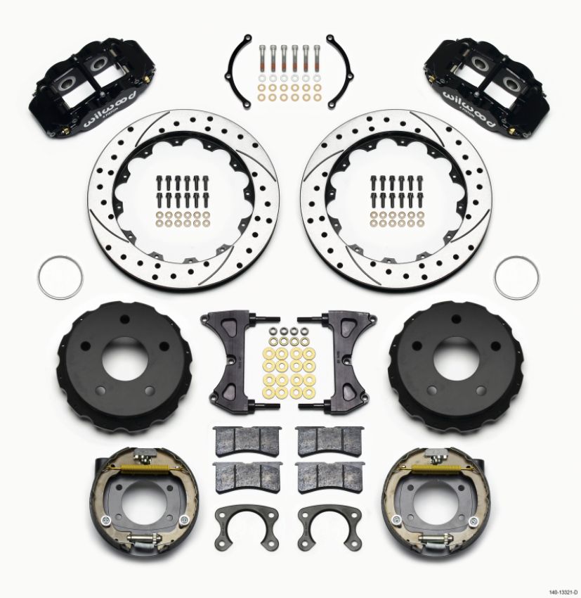 Wilwood 140-13321-D Narrow Superlite 4R Rear P-Brk Kit 12.88in Drilled Small Ford 2.36in Off Bronco 5 x 5.50