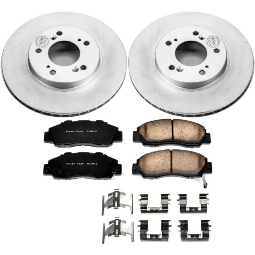 PowerStop CRK704 Genuine Geomet Coated Rotor and Low-Dust Ceramic Brake Pad Kit