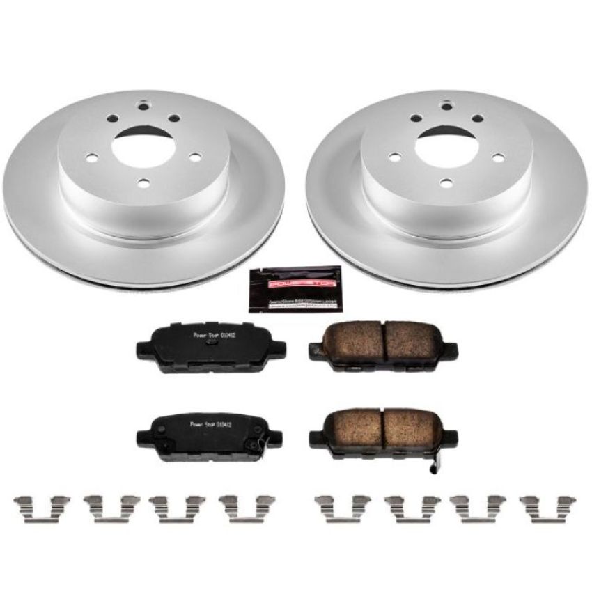 PowerStop CRK179 Genuine Geomet Coated Rotor and Low-Dust Ceramic Brake Pad Kit