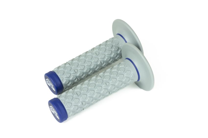 Renthal G206 Soft/Firm MX Dual Compound Grips Tapered 1/2 Waffle - Gray/Blue