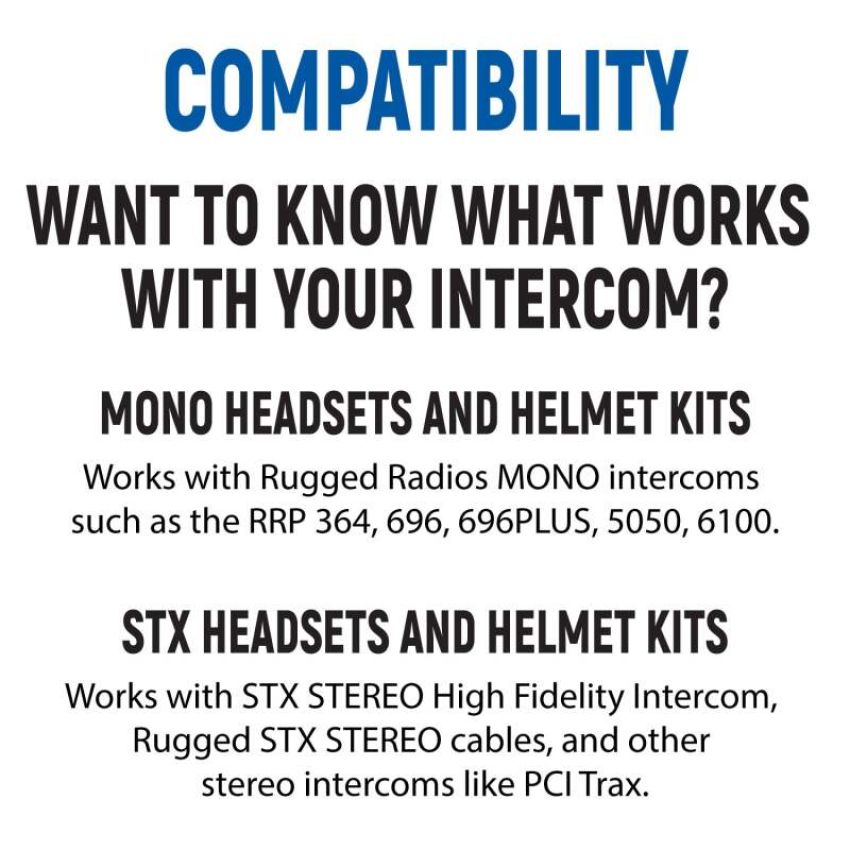 Rugged Radios PLUS2-STX-HK Rear Seat Expansion Kit with Helmet Kits or Headsets STX Stereo / Helmet Kit