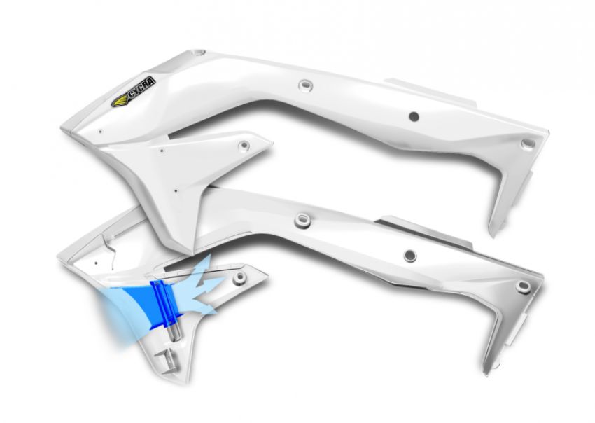 Cycra 1CYC-1867-42 16-18 Kawasaki KX450F Powerflow Radiator Shrouds - White
