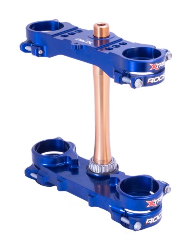 XTrig 501330801401 2024 Yamaha YZ250F/ 23+ YZ450F ROCS Tech Triple Clamp 22 mm. Offset M12 - Blue