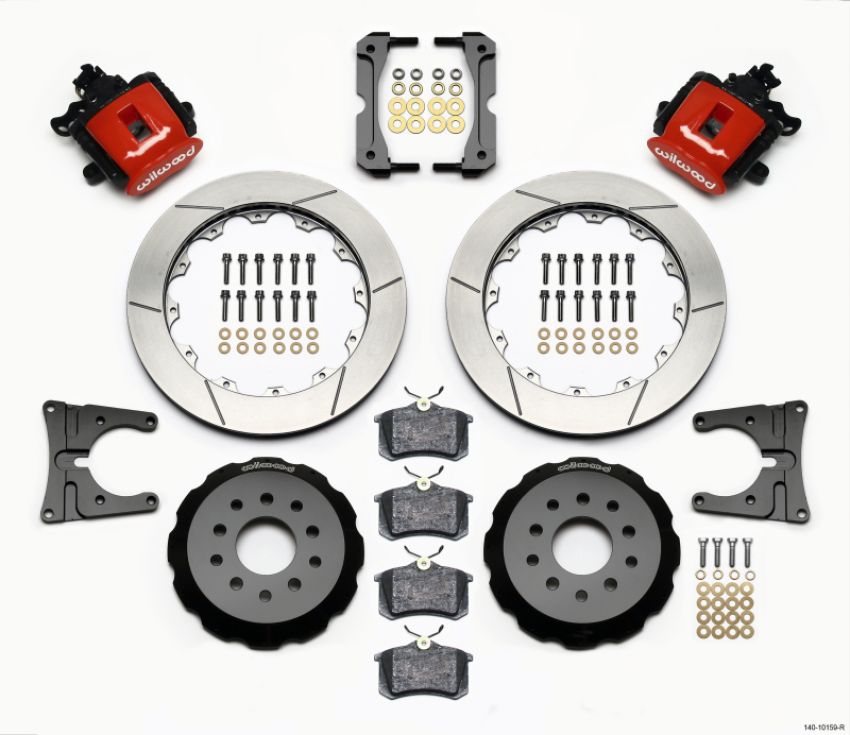 Wilwood 140-10159-R Combination Parking Brake Rear Kit 12.88in Red 2005-2014 Mustang