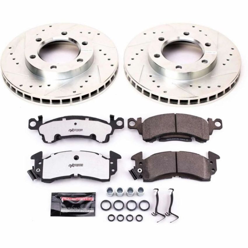PowerStop K4537-26 Z26 Street Performance Ceramic Brake Pad and Drilled & Slotted Rotor Kit
