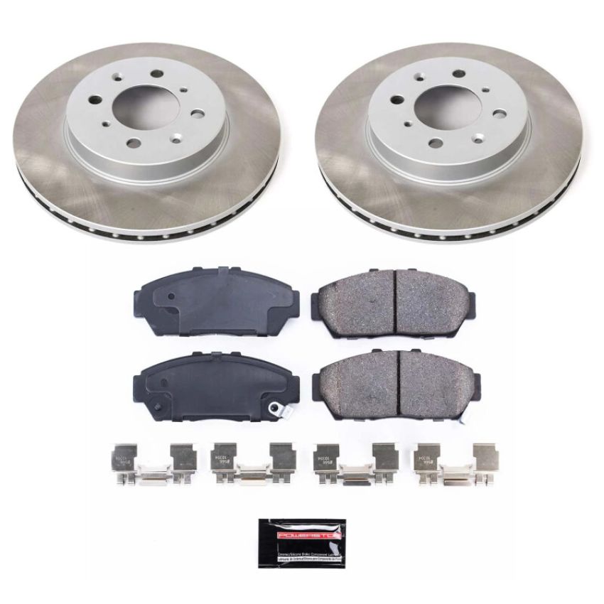 PowerStop SC692 Semi-Coated Rotor and Low-Dust Ceramic Brake Pad Kit