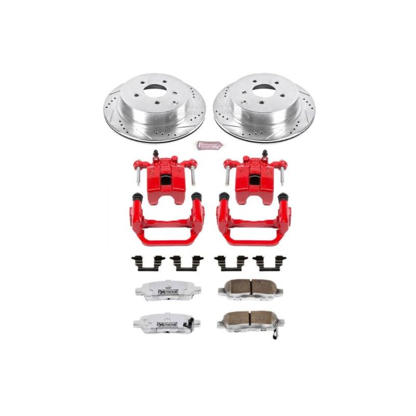 PowerStop KC2427-26 Z26 Street Performance Ceramic Brake Pad, Drilled Slotted Rotor, and Caliper Kit