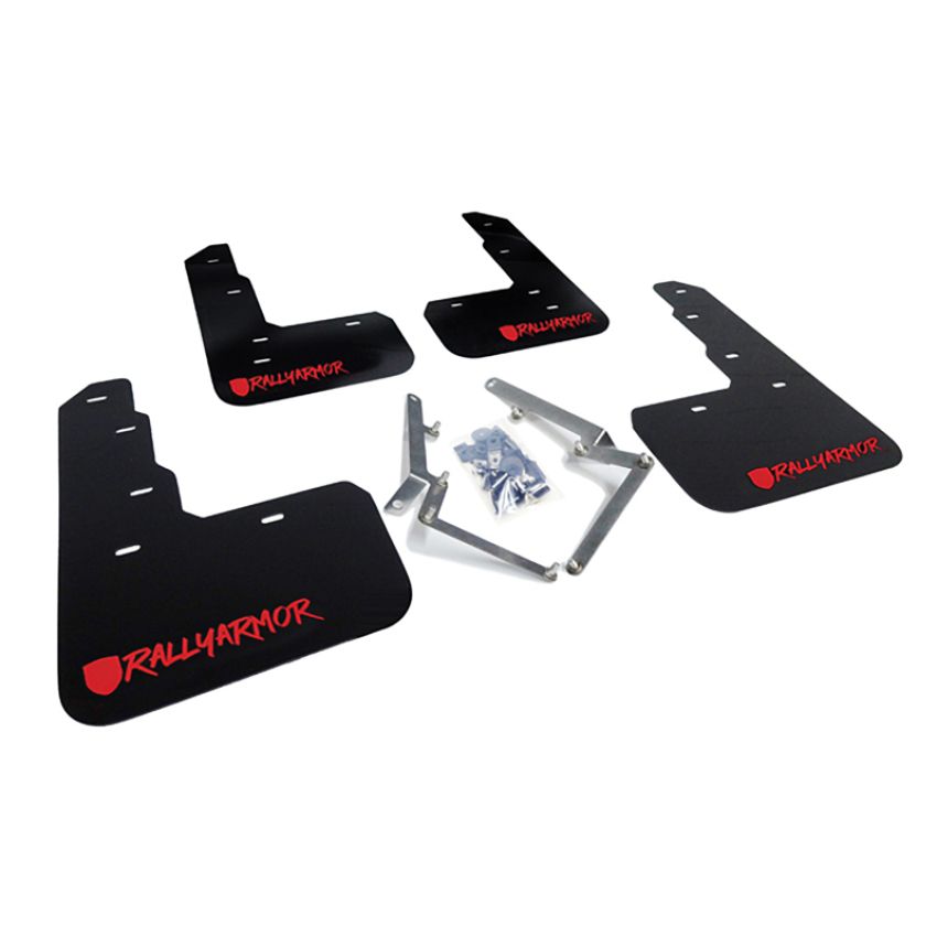 Rally Armor MF47-UR-BLK/RD-X Black Mud Flap/Altered Font Red Logo