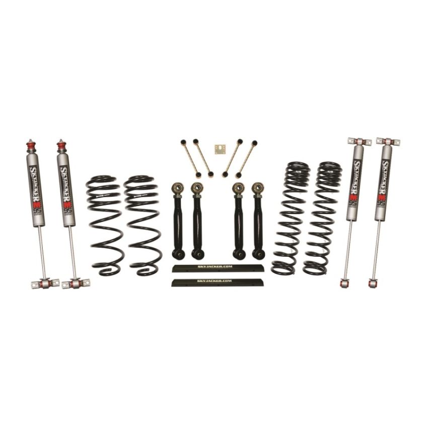 Skyjacker TJ403BPMLTX 03-06 Jeep TJ 4in D-Rate Long Travel Kit w/ Adj FR/RR Lower Flex Links/M95 Monotube Shocks