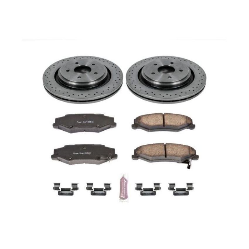 PowerStop KOE5159 OE Stock Replacement Low-Dust Ceramic Brake Pad and Rotor Kit