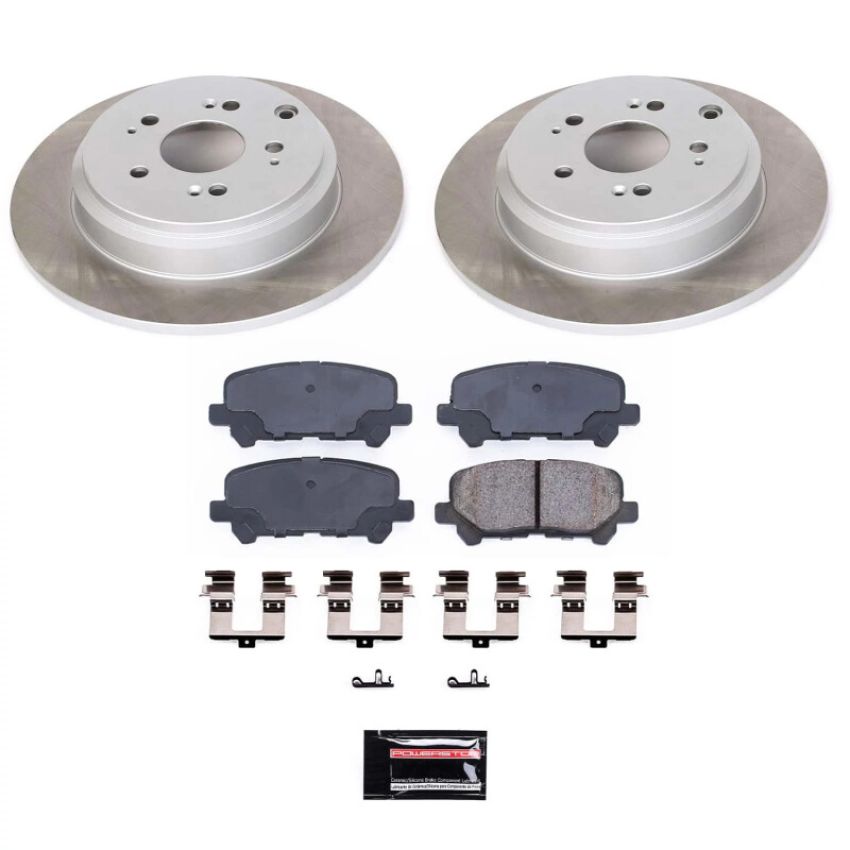 PowerStop SC4685 Semi-Coated Rotor and Low-Dust Ceramic Brake Pad Kit