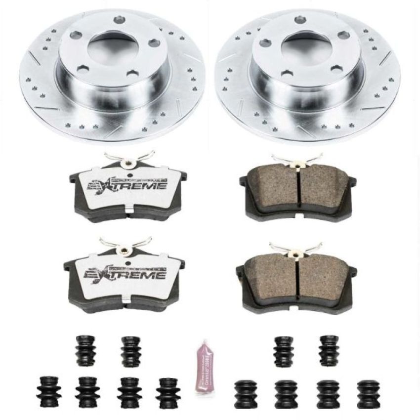 PowerStop K4845-26 Z26 Street Performance Ceramic Brake Pad and Drilled & Slotted Rotor Kit