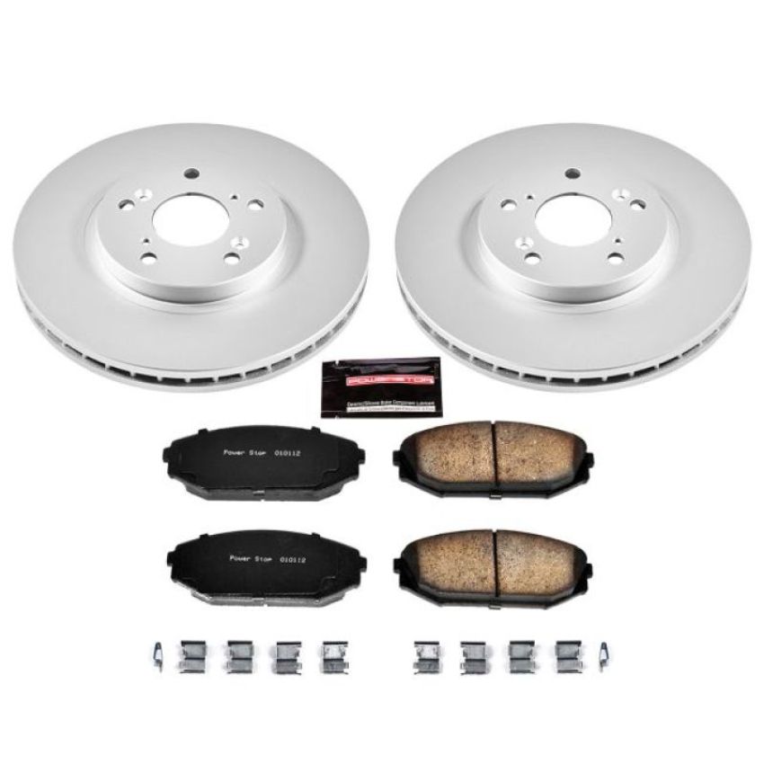 PowerStop CRK2299 Genuine Geomet Coated Rotor and Low-Dust Ceramic Brake Pad Kit