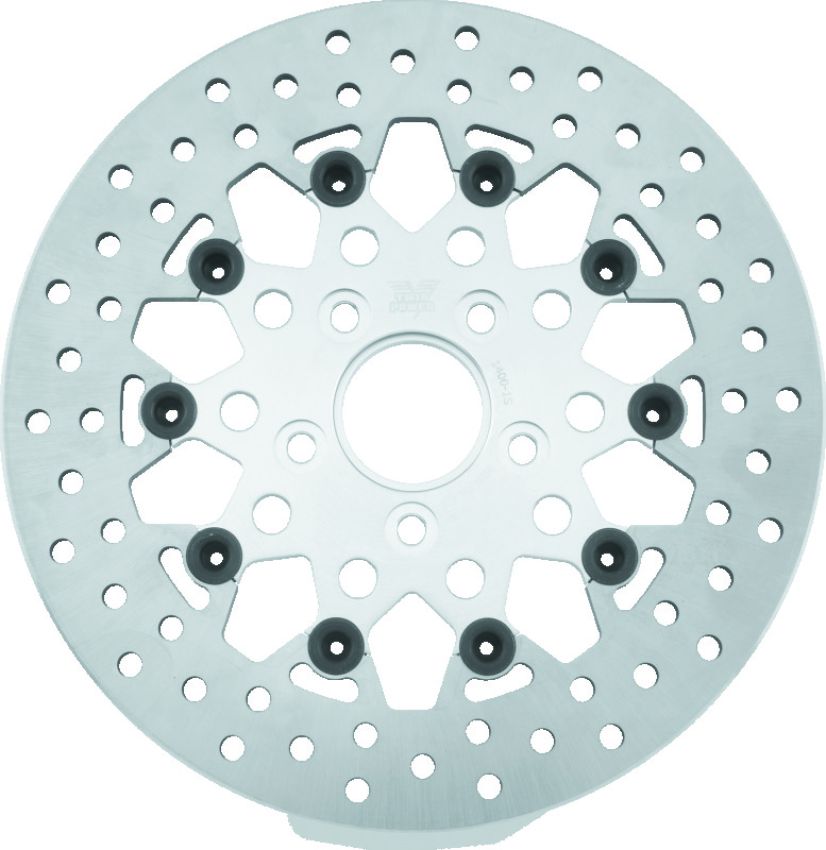 TwinPower 666840 Twin Power 84-17 Big Twin Exc 08-17 FLH FLT Rear 11.5 Floating Rotor Silver Mesh