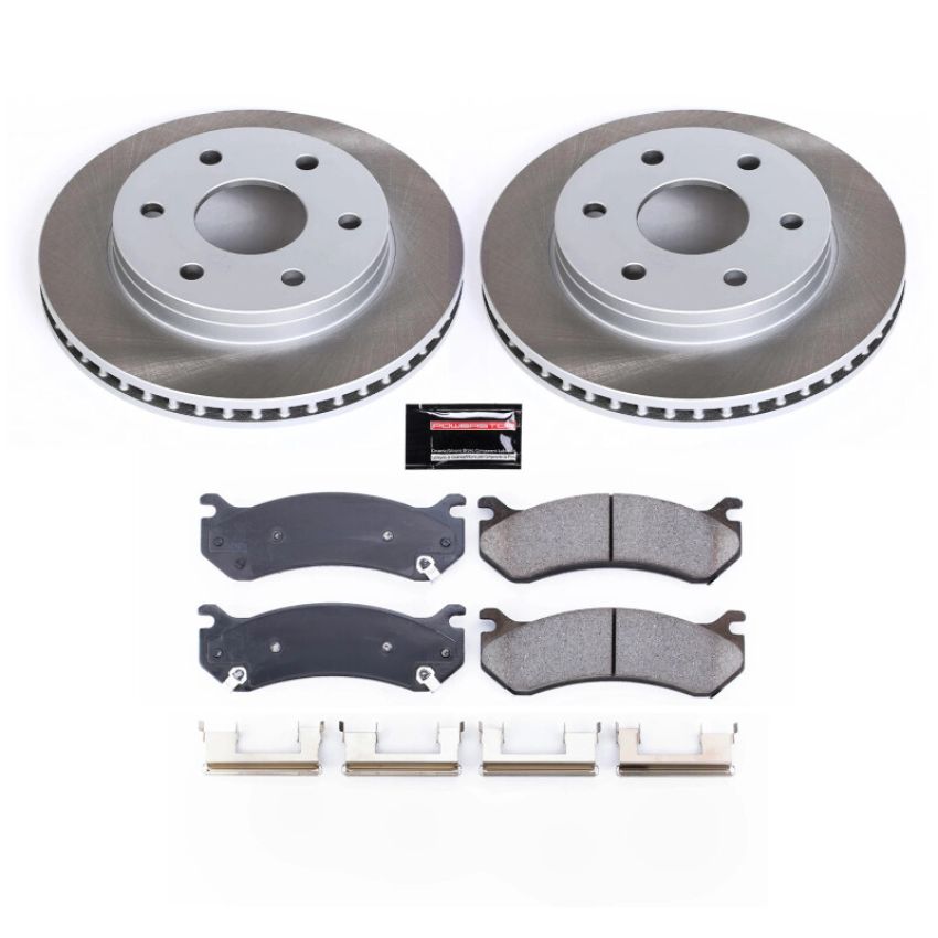 PowerStop SC2009 Semi-Coated Rotor and Low-Dust Ceramic Brake Pad Kit