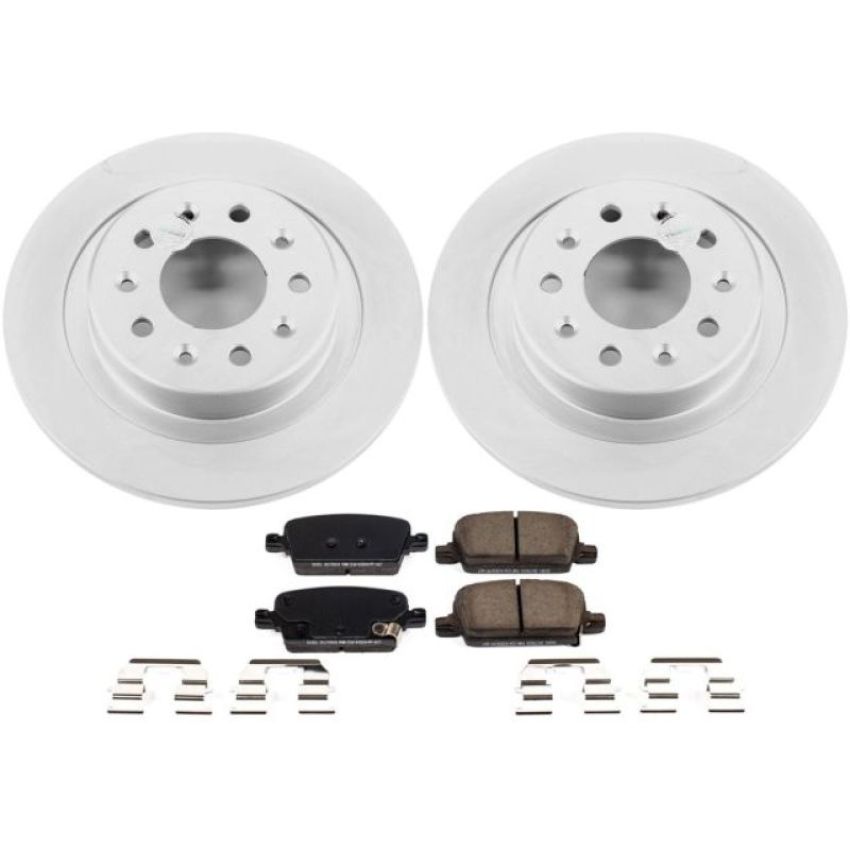 PowerStop CRK7722 Genuine Geomet Coated Rotor and Low-Dust Ceramic Brake Pad Kit