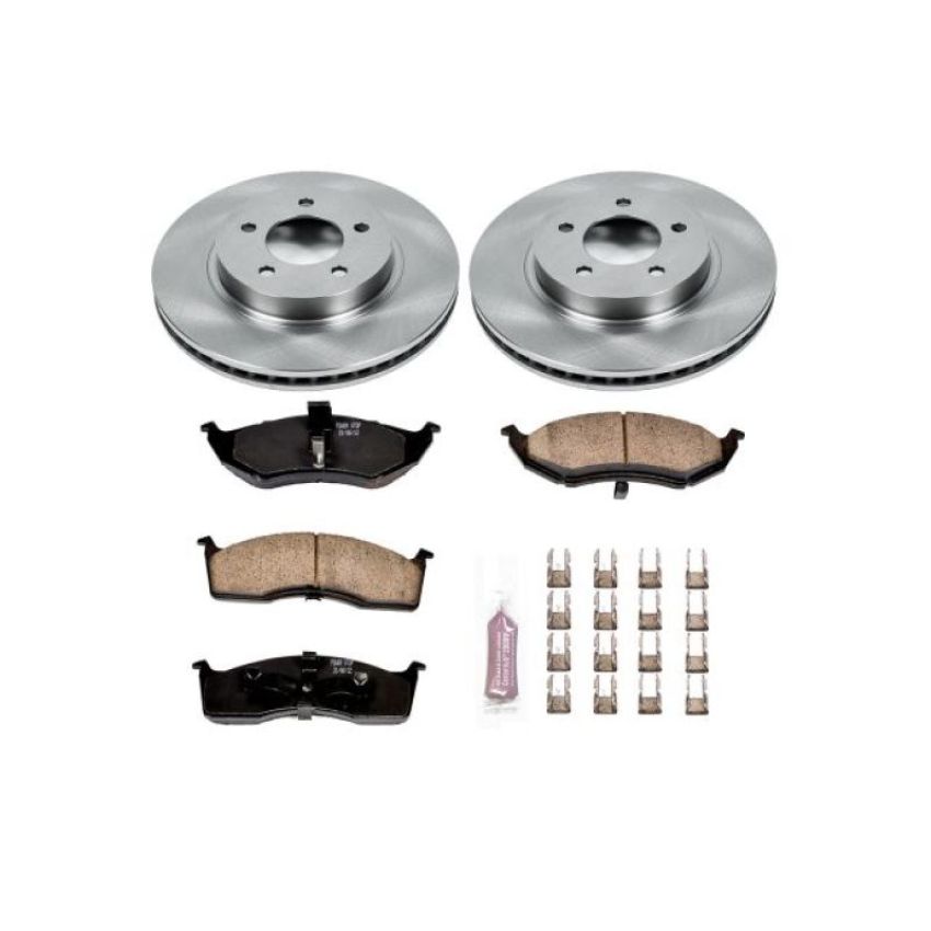 PowerStop KOE1694 OE Stock Replacement Low-Dust Ceramic Brake Pad and Rotor Kit
