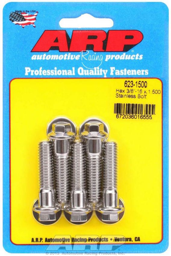 ARP ARP623-1500 S/S Bolt Kit - 6pt. (5) 3/8-16 x 1.500