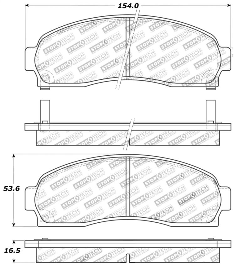 Stoptech 309.08330 Sport Brake Pads w/Shims and Hardware - Rear