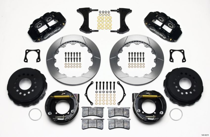 Wilwood 140-9215 Narrow Superlite 4R Rear P-Brk Kit 12.88in Chevy 12 Bolt-Spec 3.15in Brng