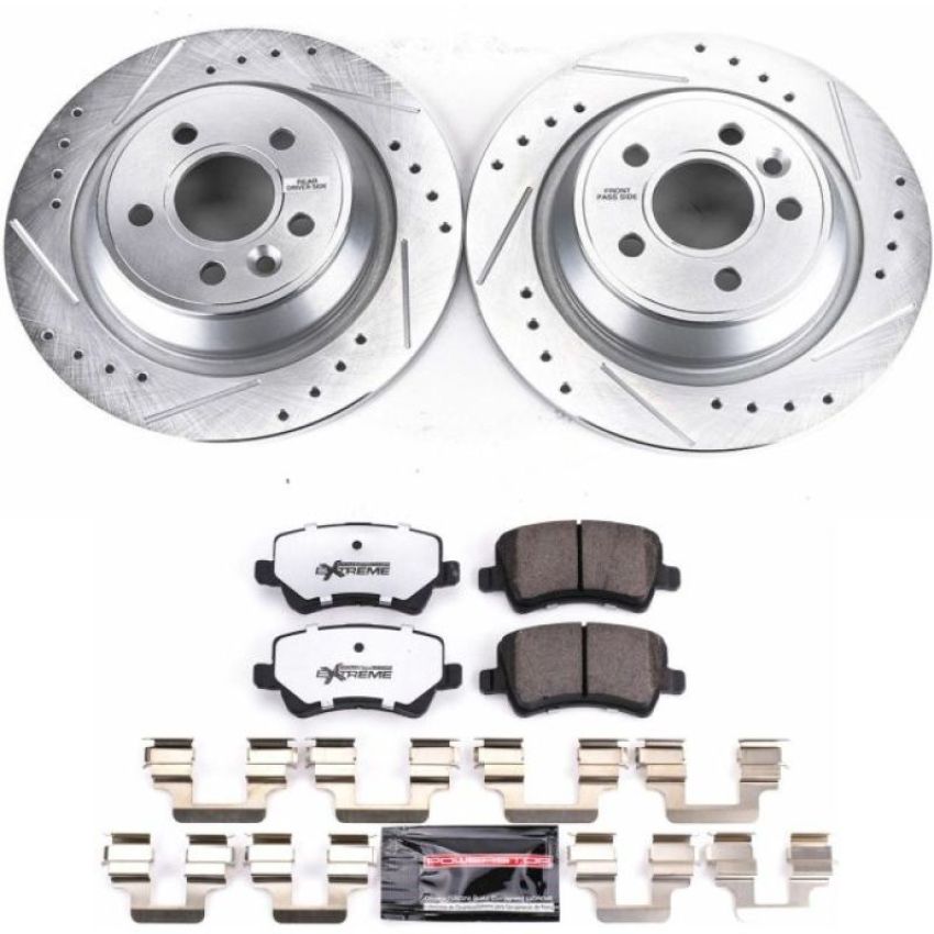 PowerStop K6293-36 Z36 Truck and SUV Carbon-Fiber Ceramic Brake Pad and Drilled & Slotted Rotor Kit