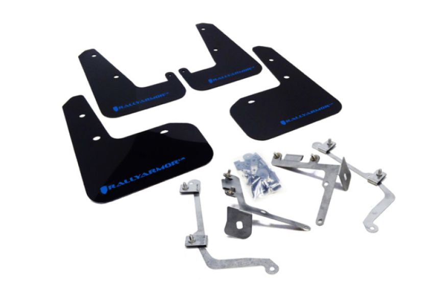 Rally Armor MF19-UR-BLK/BL Black Mud Flap/Blue Logo