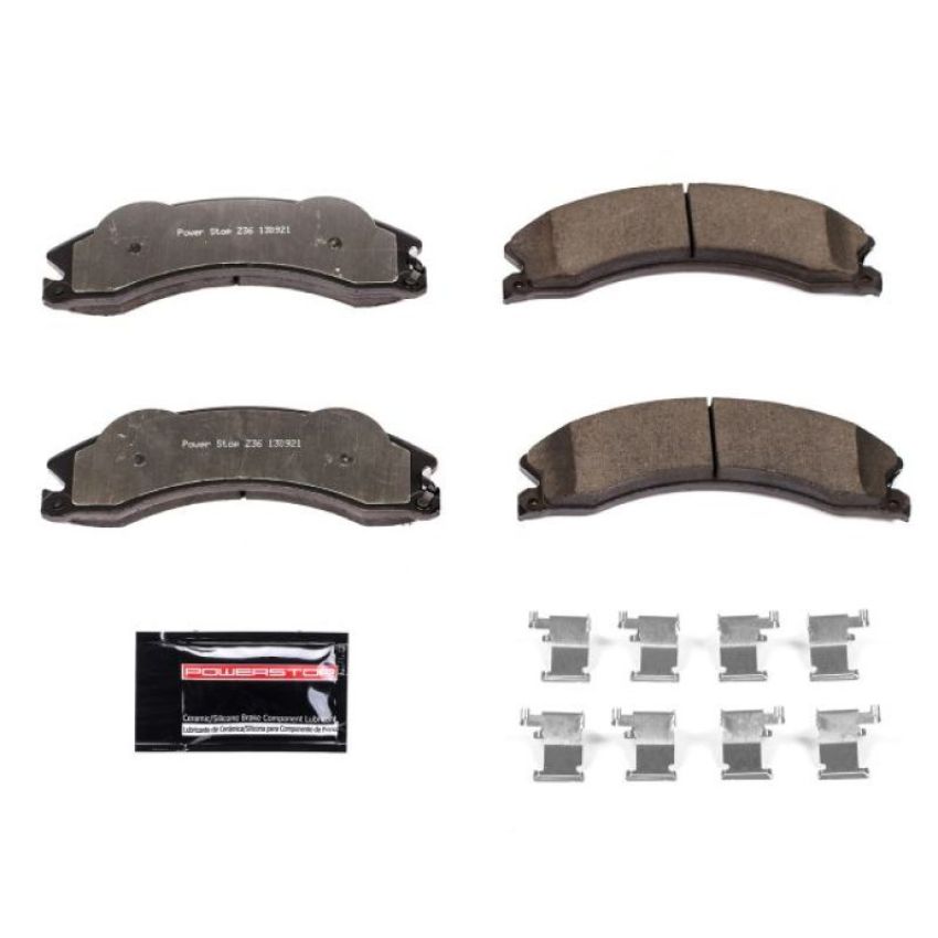 PowerStop Z36-1411 PowerStop - Z36 Truck and SUV Carbon-Fiber Ceramic Brake Pads with Hardware Kit