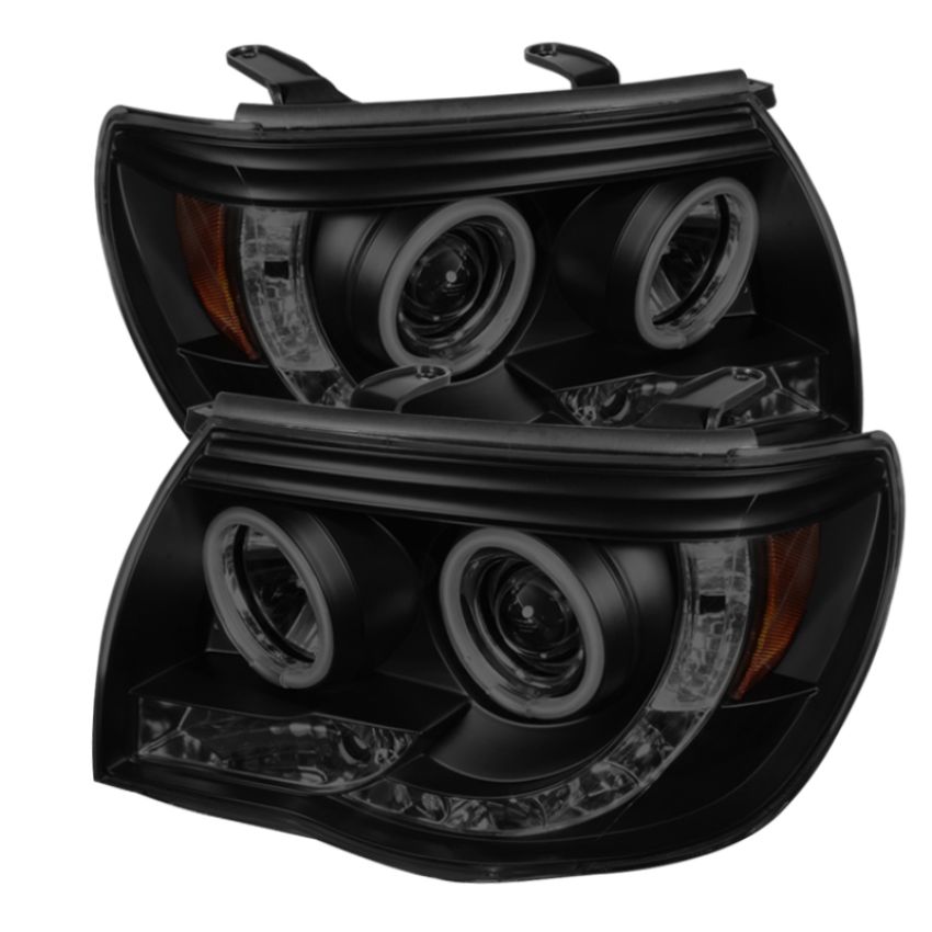 SPYDER 5079046 1PC Projector Headlights - CCFL Halo - Black Smoke