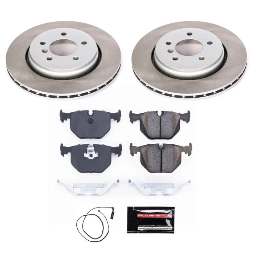 PowerStop SC5729 Semi-Coated Rotor and Low-Dust Ceramic Brake Pad Kit