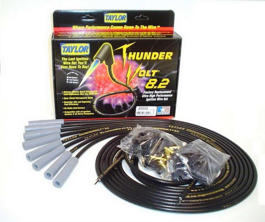 Taylor Cable 83055 Univ Thundervolt Plug Wire Set 180 deg Black