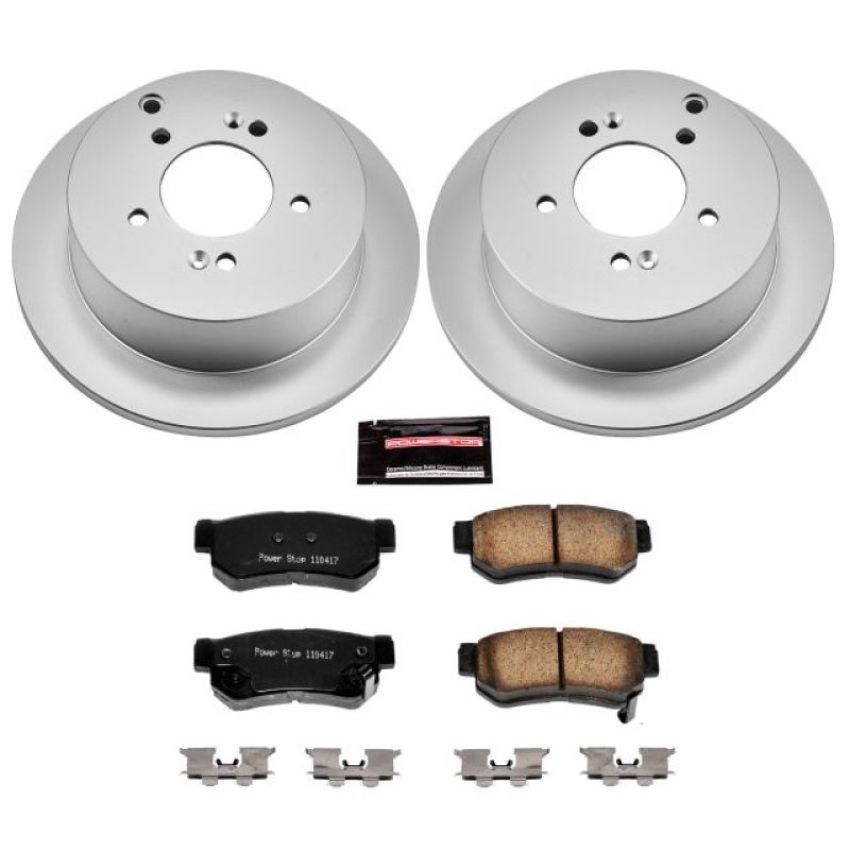 PowerStop CRK5213 Genuine Geomet Coated Rotor and Low-Dust Ceramic Brake Pad Kit