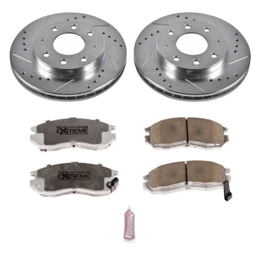PowerStop K1090-26 Z26 Street Performance Ceramic Brake Pad and Drilled & Slotted Rotor Kit