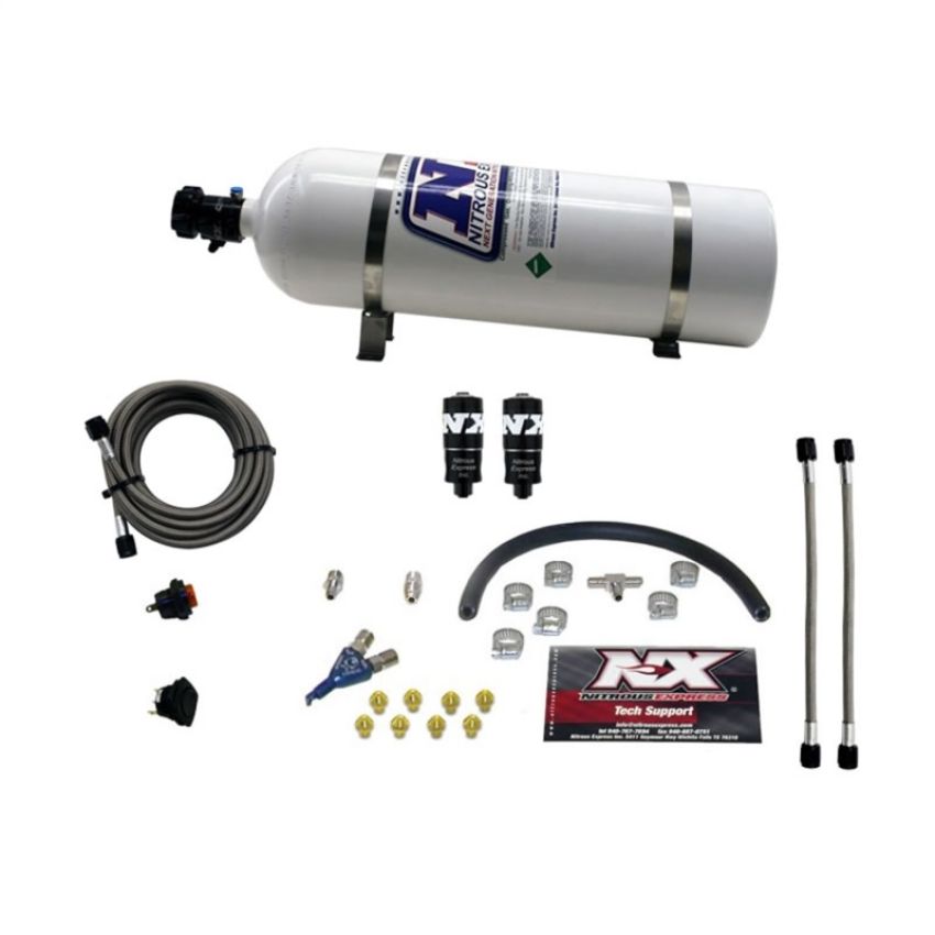 Nitrous Express 20001-15 HITMAN EFI SINGLE NOZZLE PIRANHA SYSTEM (35-50-75HP ) WITH 15LB BOTTLE