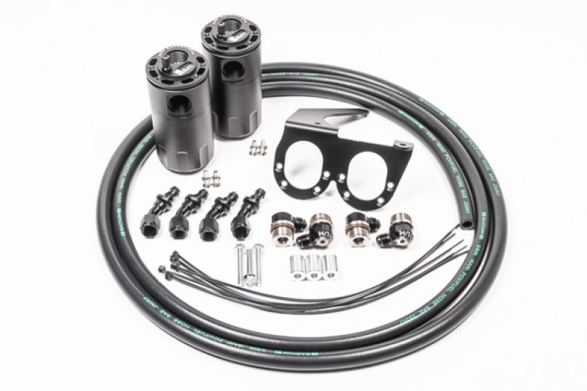 Radium Engineering 20-0555-FL DUAL CATCH CAN KIT, CCV, NISSAN R35 GT-R, FLUID LOCK