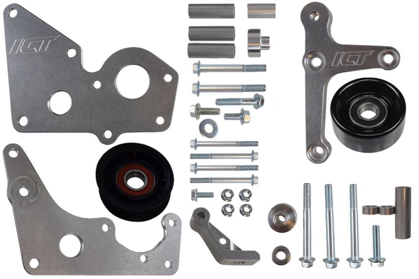 ICT BILLET ICT551769-1 LS Corvette Low Mount Alternator/Power Steerin
