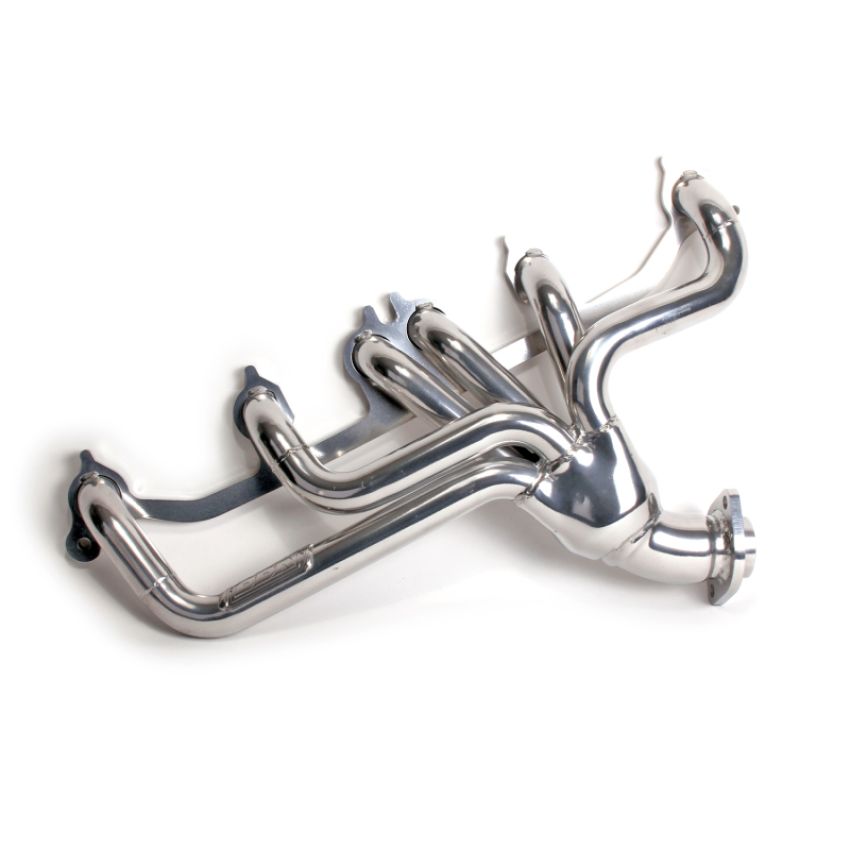 BBK Performance Parts 40520 1991-1999 JEEP 4.0L 1-1/2 SHORTY EXHAUST HEADER (POLISHED SILVER CERAMIC)