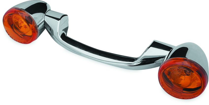 Bikers Choice 491156 91-08 Touring 86-17 FLST Narrow Chrome Rear Turn Signal Bar Kit W/Amber Lens