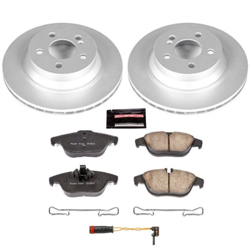 PowerStop CRK6715 Genuine Geomet Coated Rotor and Carbon-Fiber Ceramic Brake Pad Kit