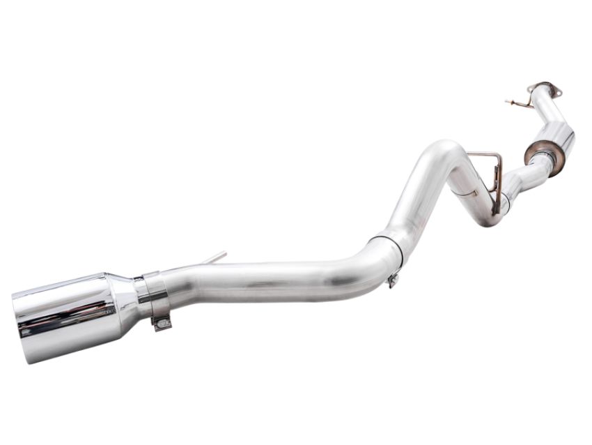 AWE Tuning 3015-22789 2021+ Ford Bronco 0FG Single Rear Exit Exhaust w/Chrome Silver Tip & Bash Guard