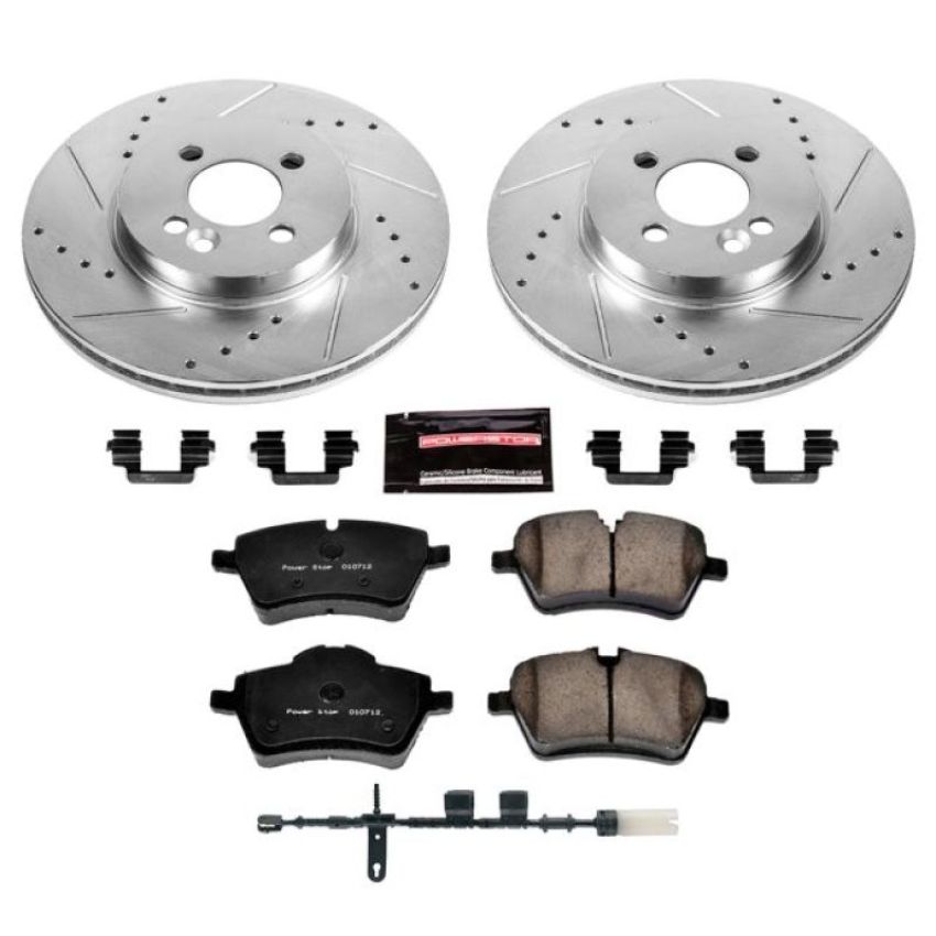 PowerStop K6741 Z23 Daily Driver Carbon-Fiber Ceramic Brake Pad and Drilled & Slotted Rotor Kit