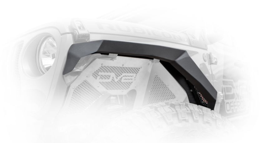 DV8 Offroad FDJL-01 2018+ Jeep Wrangler JL Armor Fenders w/ LED Turn Signal Lights
