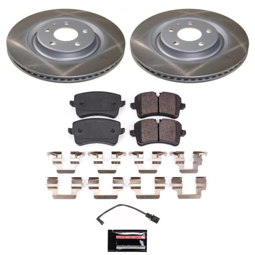 PowerStop SC6139 Semi-Coated Rotor and Low-Dust Ceramic Brake Pad Kit