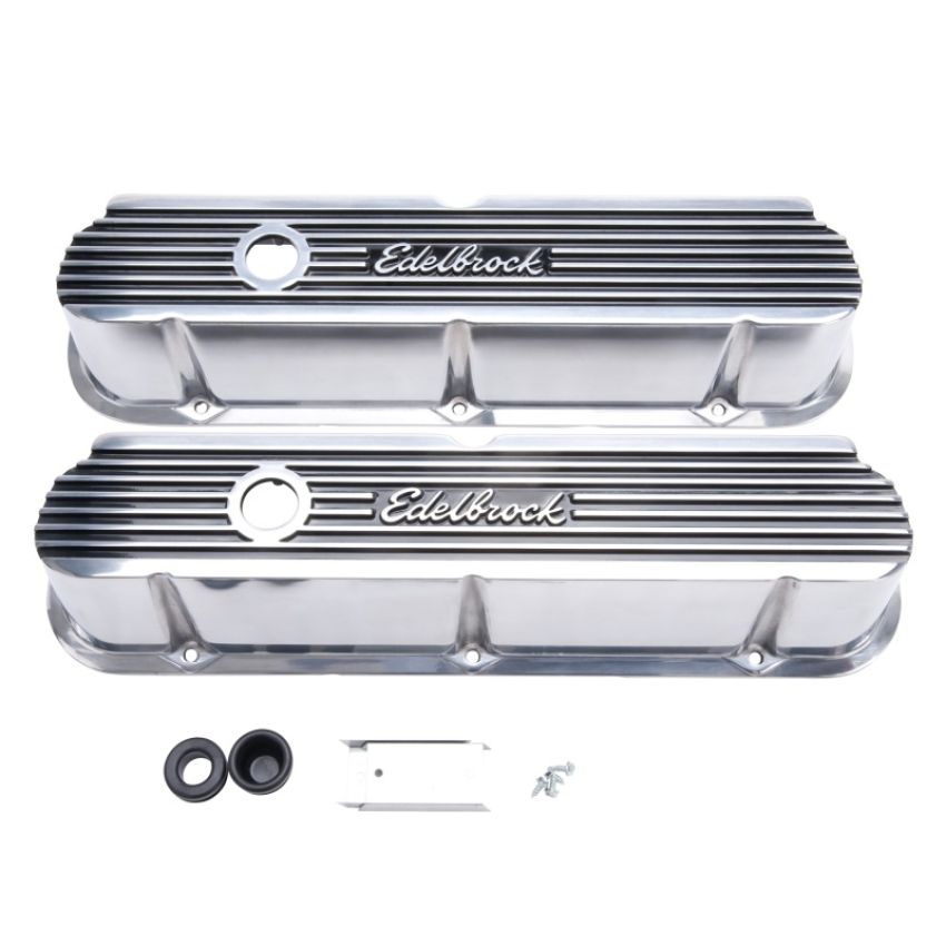 EDELBROCK EDE4264 Valve Cover Kit Elite II Series SBF Tall