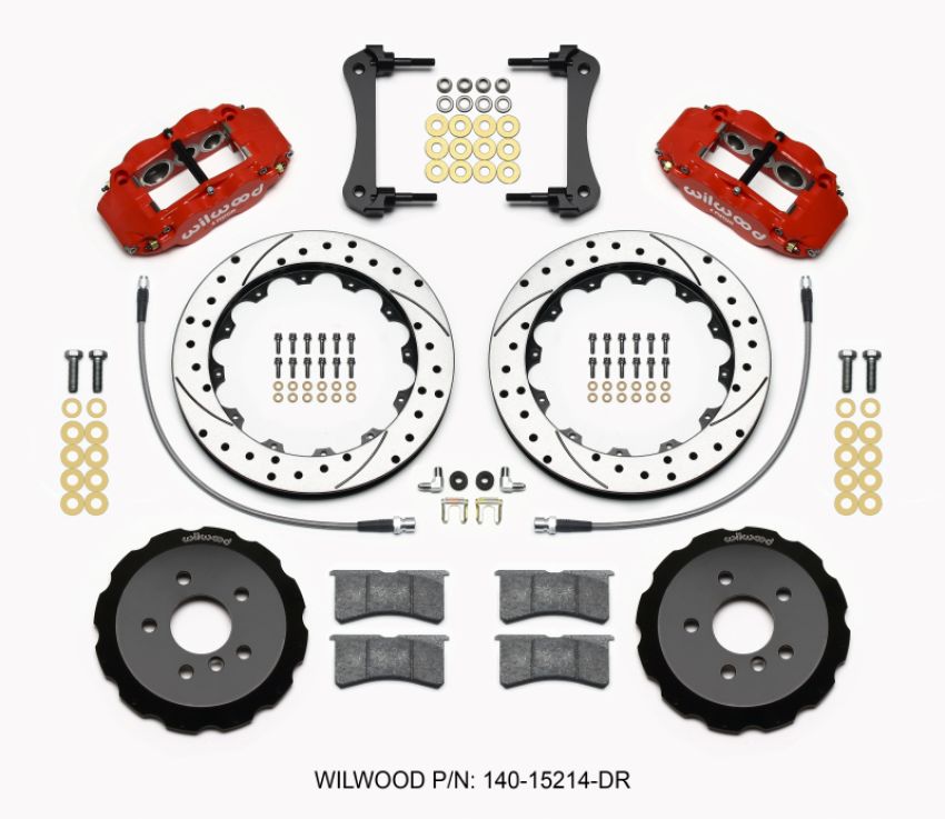 Wilwood 140-15214-DR Narrow Superlite 6R Front Hat Kit 12.88in Drill Red 2014-2015 Mini Cooper w/Lines