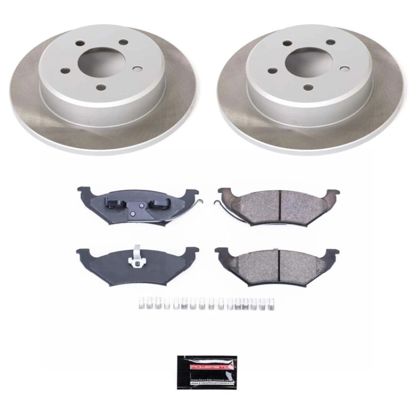 PowerStop SC5149 Semi-Coated Rotor and Low-Dust Ceramic Brake Pad Kit