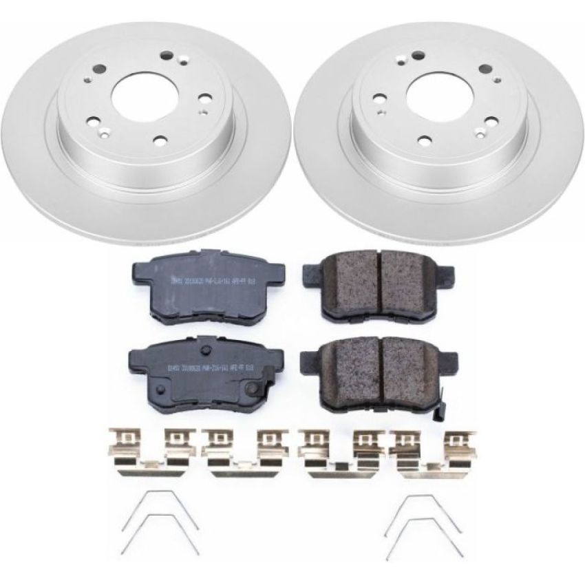 PowerStop CRK5368 Genuine Geomet Coated Rotor and Low-Dust Ceramic Brake Pad Kit